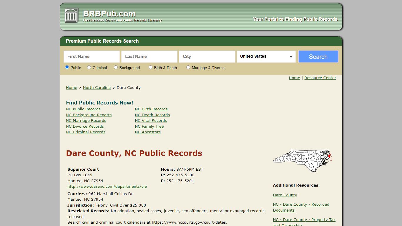 Dare County Public Records | Search North Carolina Government Databases